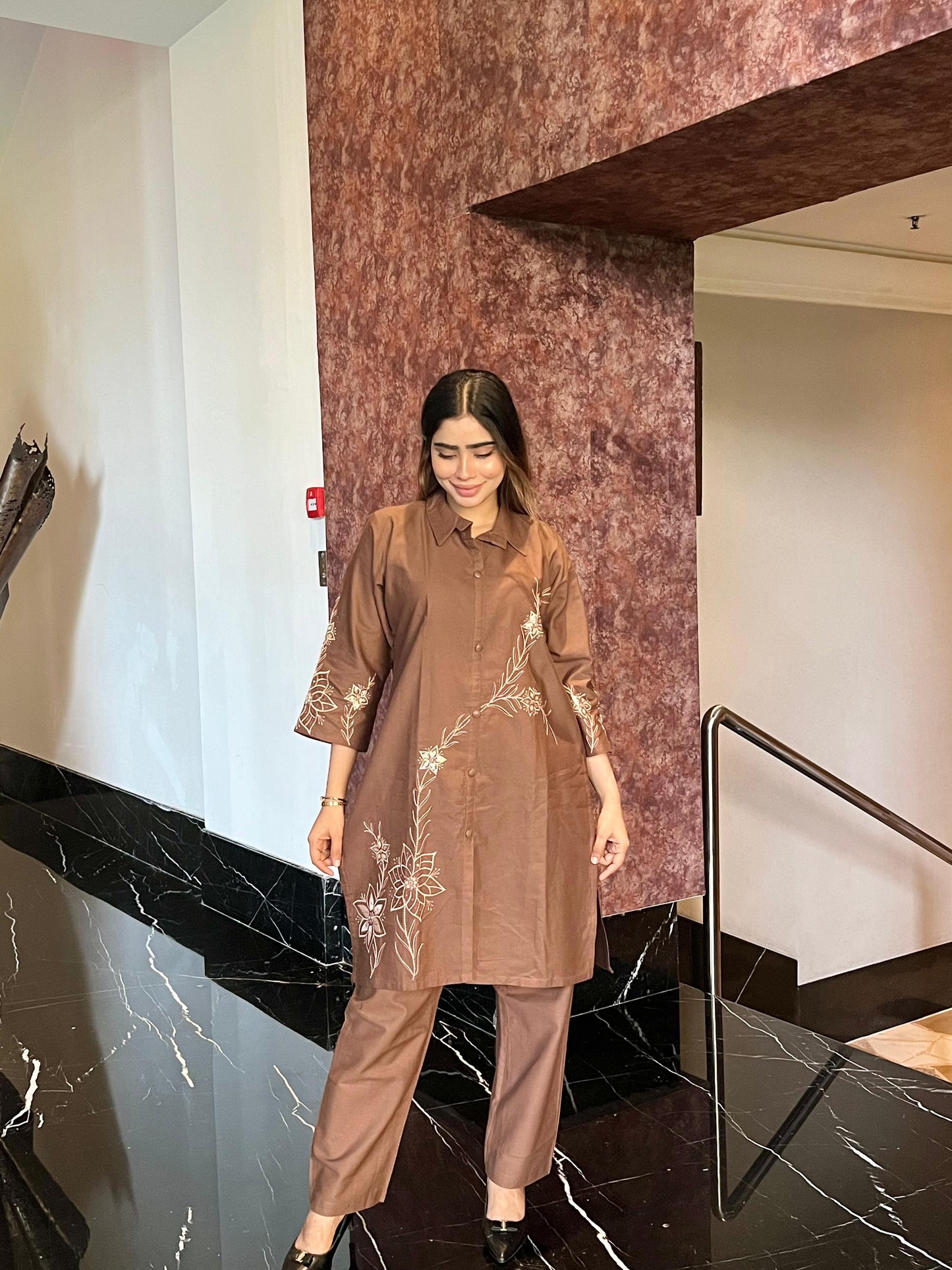 Mocha Bloom Co-ord Set