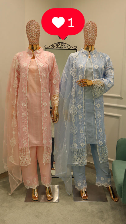 Serene Aura 4-Piece Embroidered Set