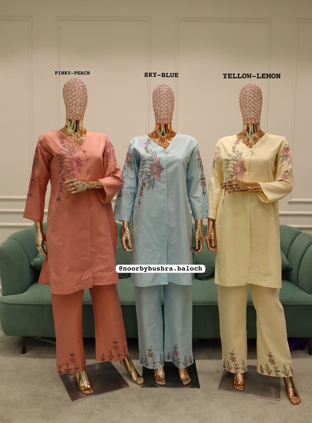 Blush Petal Embroidered Set