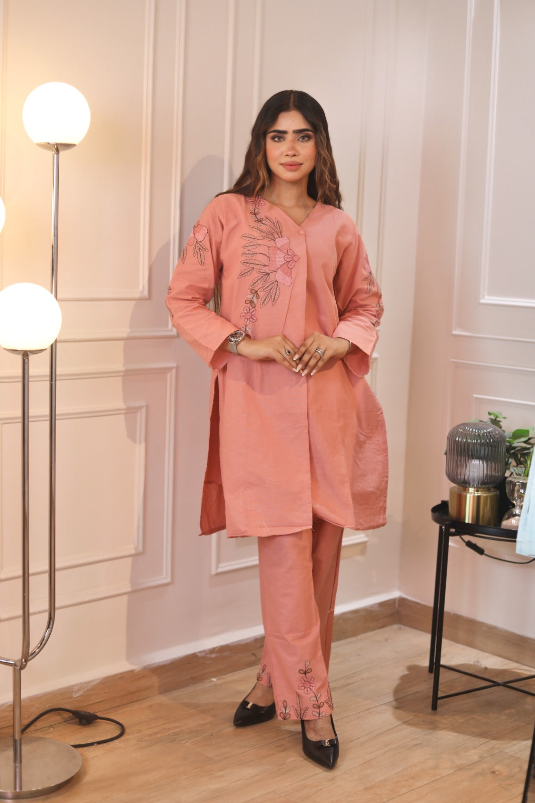 Blush Petal Embroidered Set