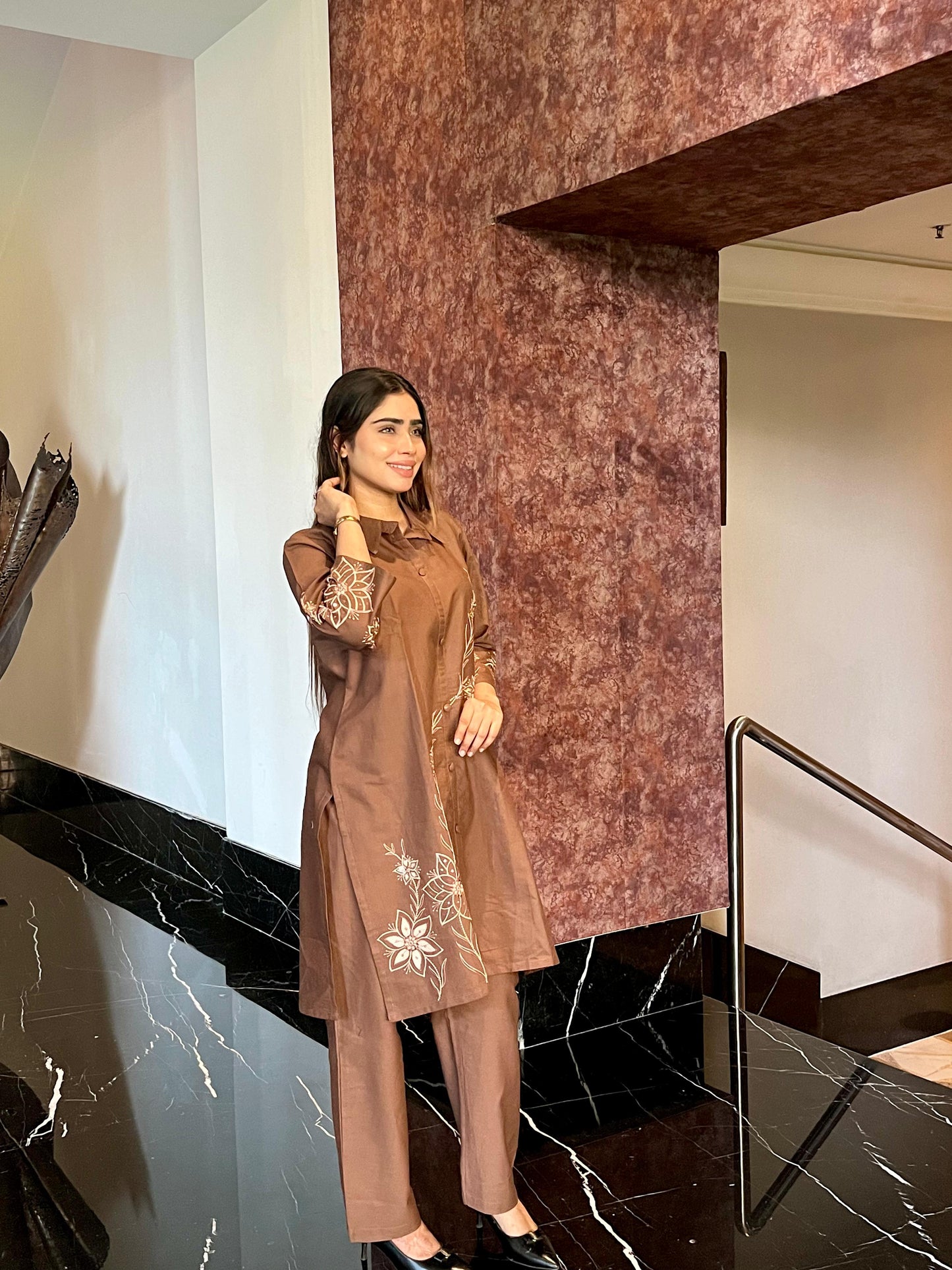 Mocha Bloom Co-ord Set